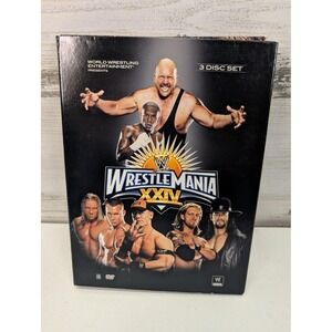 WrestleMania XXIV Video DVD One Size Black WWE Wrestling 3 Disc Set PPV